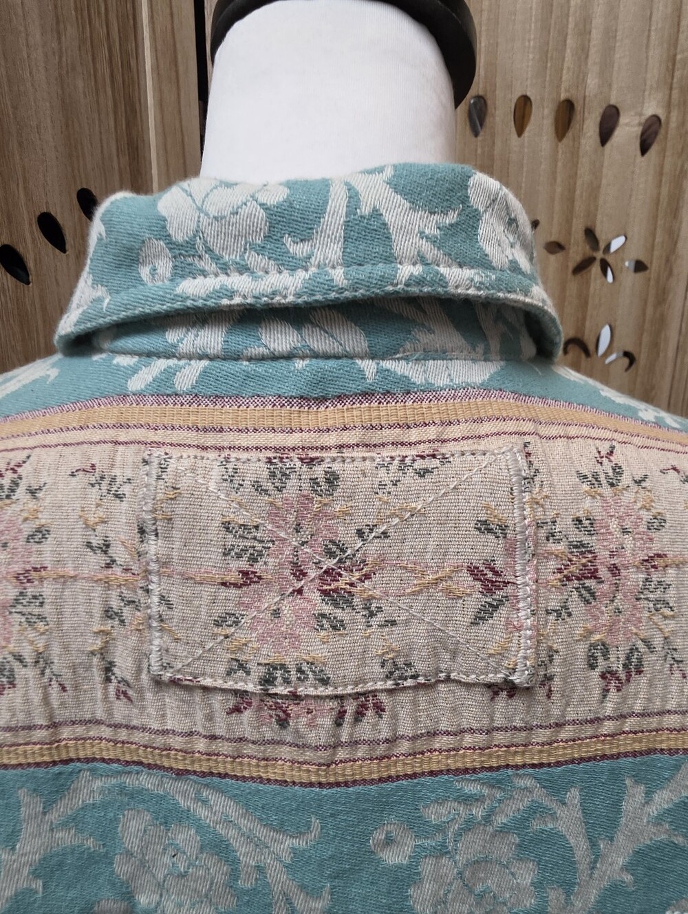 NWOT We The Free Wonderland Fog Jacquard Shirt Blue Combo - Picture 8 of 16